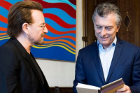 Macri recibió al líder de U2 en la Casa Rosada