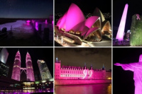 El mundo se iluminó de rosa para luchar contra el cáncer de mama