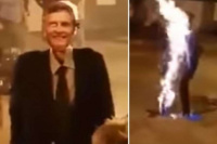  Celebraron año nuevo quemando un muñeco de Macri