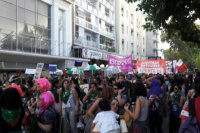 8M: Las mujeres sanjuaninas, marcharon en la Plaza 25 de mayo 