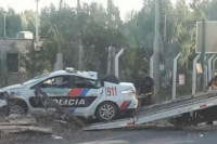 Un patrullero volcó en Rivadavia, tras el siniestro dos efectivos fueron hospitalizados 