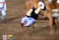 VIDEO: un jinete sanjuanino casi murió aplastado por su caballo en Jesús María