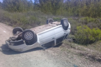 Un porteño volcó con su auto en Matagusanos y terminó hospitalizado