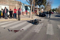 Trasladaron a un motociclista que sufrió un fuerte accidente en Jáchal