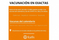 Estarán vacunando en la Facultad de Ciencias Exactas