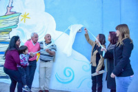 Rubén García inauguró un mural en memoria de Ismael Elías Cajas