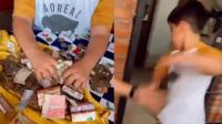 Un niño ahorró por tres años y explotó de furia porque le alcanzaban solo 12 paquetes de figuritas: el video