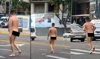 Buenos Aires: Un hombre corrió desnudo en pleno centro, provocó caos en el tránsito y fue detenido