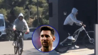 Messi salió a pasear en bicicleta por Barcelona y causó furor en los fanáticos