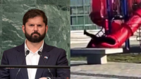 Insólito: el presidente de Chile se quedó atascado en un tobogán y se volvió viral