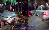 Un auto y una moto protagonizaron un fuerte choque en Albardón