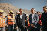 Sergio Massa recorrió la obra hidroeléctrica “El Tambolar” junto al gobernador Uñac