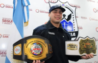 En redes sociales felicitaron a un policía sanjuanino campeón de kickboxing