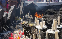 Las velas del santuario de la Difunta Correa terminaron provocando un incendio