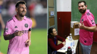 Fue a votar con la camiseta del Inter Miami y su parecido con Messi enloqueció a una escuela