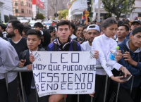 La emoción de los fanáticos por Lionel Messi y Argentina en La Paz