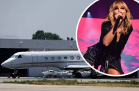 Taylor Swift ya está en la Argentina: su misteriosa llegada cubierta por un paraguas