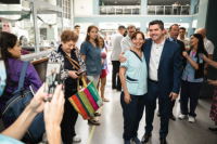 Orrego visitó el sector de pediatría del Hospital Rawson