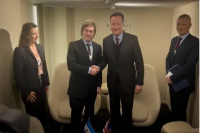 El presidente Javier Milei se reunió con el canciller del Reino Unido David Cameron