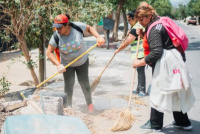 Rawson no para y siguen los operativos de limpieza en barrios, plazas y escuelas del departamento