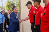 Orrego estuvo presente en la celebración de los 100 años de Bomberos de la Policía de San Juan