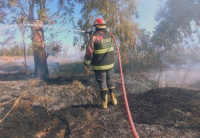 Vecinos de Pocito se llevaron un gran susto por un incendio en la zona