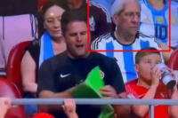 Un senador fue captado en la tribuna del partido de la Selección argentina y causo enojo en las redes