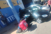 Un repartidor de Pedidos Ya sufrió un fuerte accidente en Rawson y fue hospitalizado