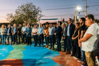 Se inauguraron las refacciones en la plaza del barrio Bella Vista en Rawson