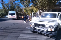 Otro colectivo de la Red Tulum involucrado en un accidente en pleno microcentro