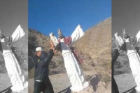 Escultura religiosa dañada en San Martín: la Policía identificó a dos presuntos autores