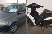 Recuperan en San Juan una moto robada en Rivadavia y un auto buscado en Buenos Aires