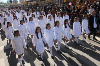 Alumnos y cadetes sanjuaninos renovaron su promesa a la Bandera en Zonda