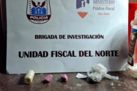 Allanamiento en Jáchal: encontraron cocaína rosa y marihuana