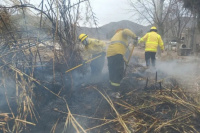 Un incendio de cañaverales en Jáchal estuvo cerca de arrasar con una casa