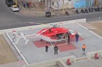 Accidente en Jáchal: un joven motociclista fue derivado en helicóptero sanitario al Hospital Rawson