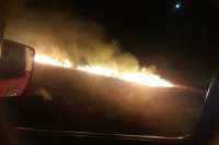 Voraz incendio en el Médano de Oro movilizó a varias dotaciones de bomberos