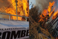 Dos grandes incendios se desataron en Rawson y Pocito este jueves