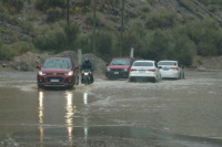 Rutas afectadas por deslizamientos e inundaciones en Ullum y Rivadavia
