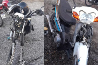 Rawson: fuerte colisión entre dos motocicletas